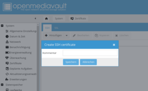 SSH Schlüssl erstellen - openmediavault rsync hidrive